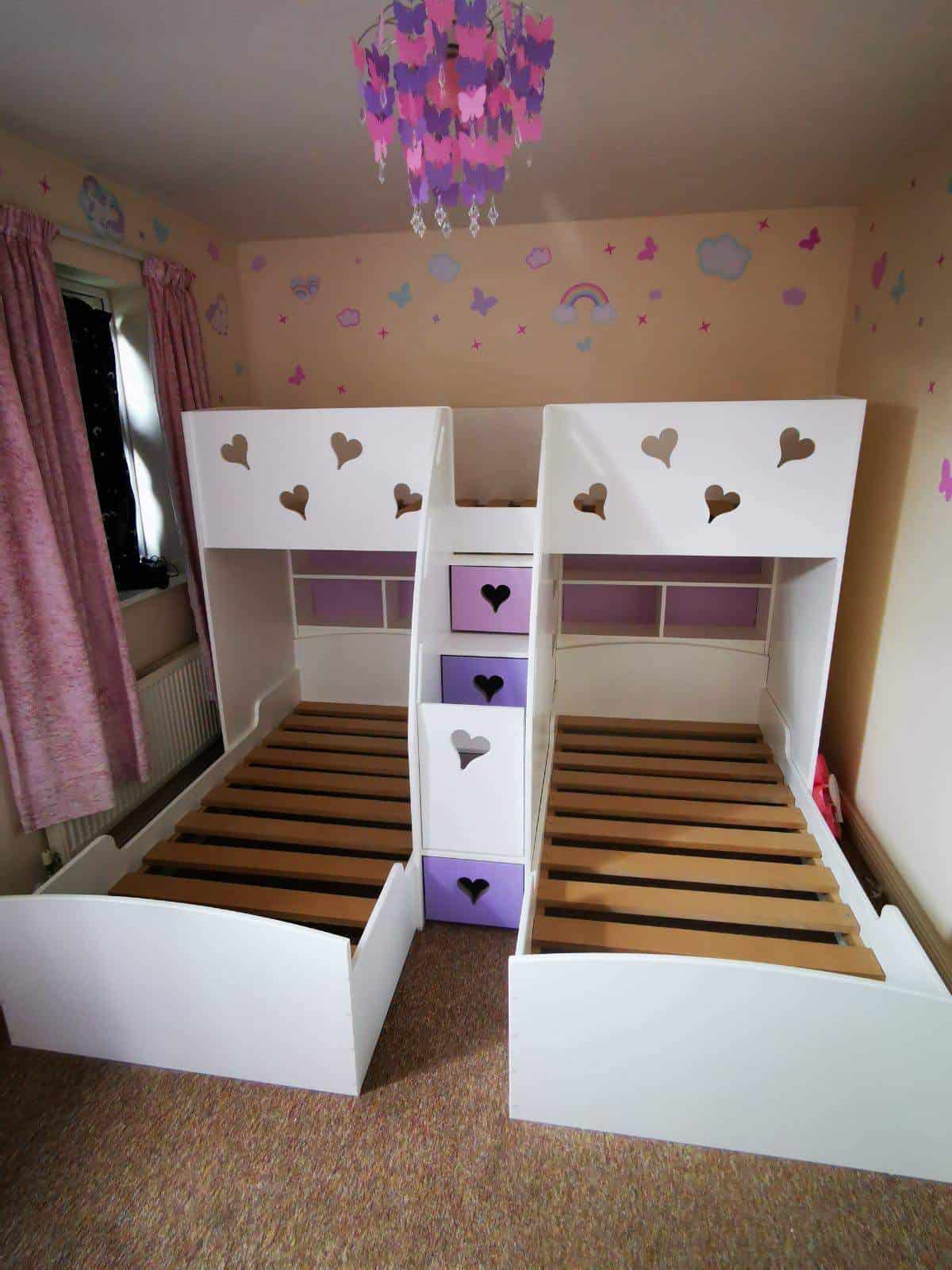 kids triple bunk bed
