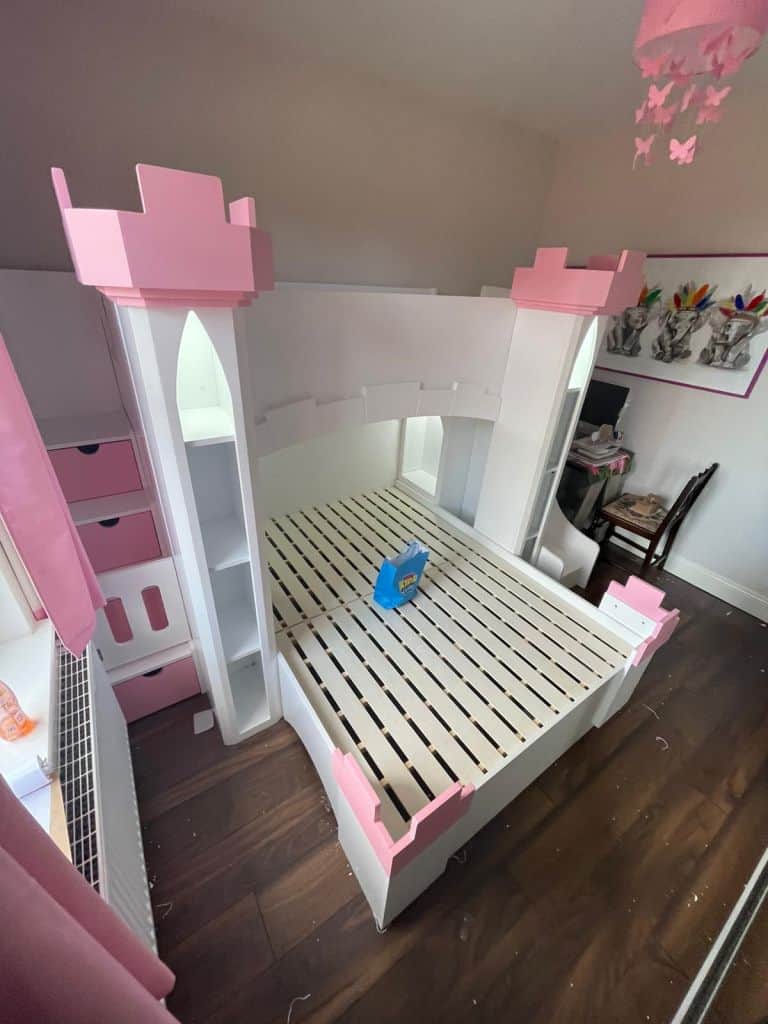 castle bed with steps