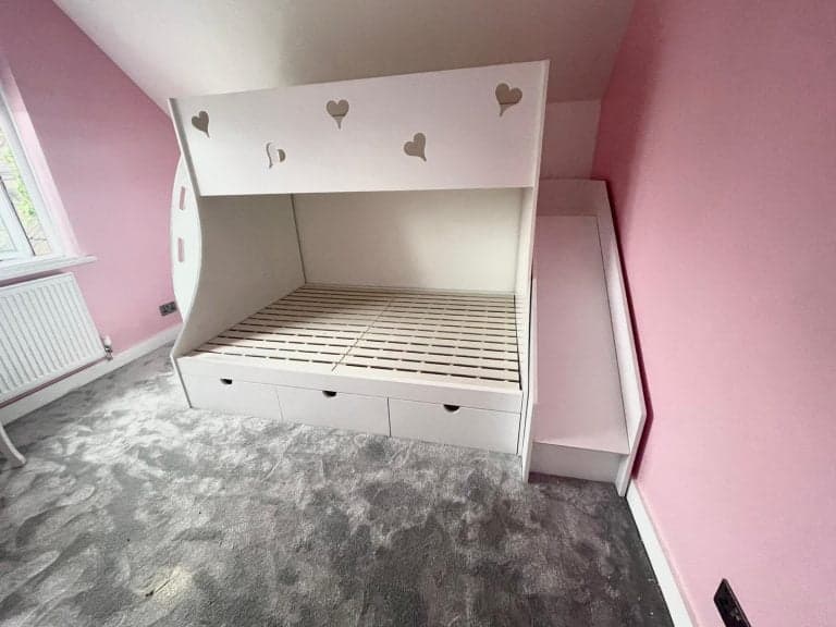 Girls single bed with storage