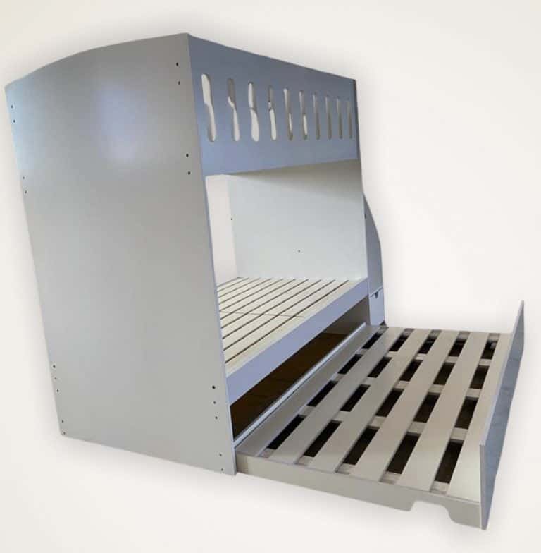 Trundle Bunk Bed With Oval Cutouts