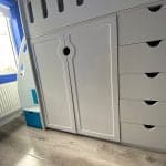 wooden cabin bed