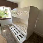 White Single Bunk Bed With Trundle