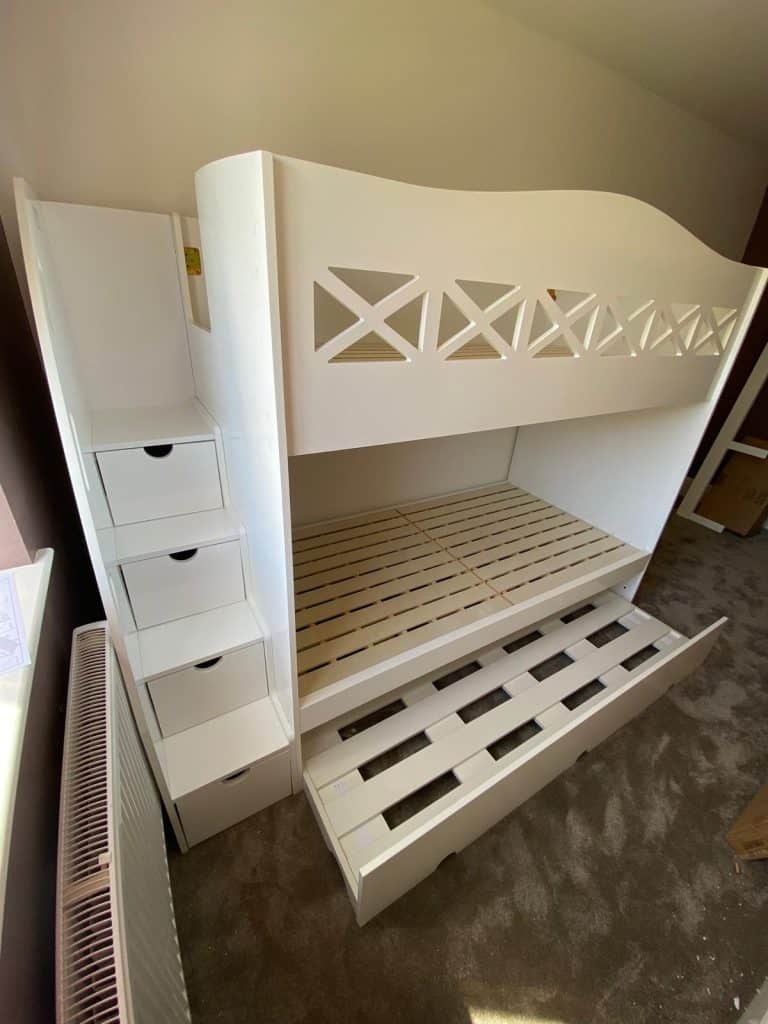 Trundle Bunk Bed With X Cutouts
