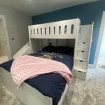 Modern wooden corner bunk beds