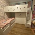 Girls single bed with stairs