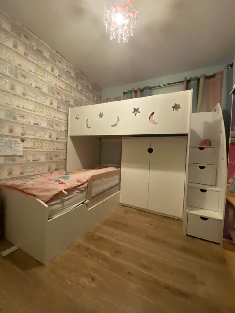 Boys single bed with stairs