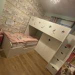 Single bed for boys with stairs for small spaces