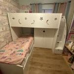 Single bed for girls with stairs for small spaces