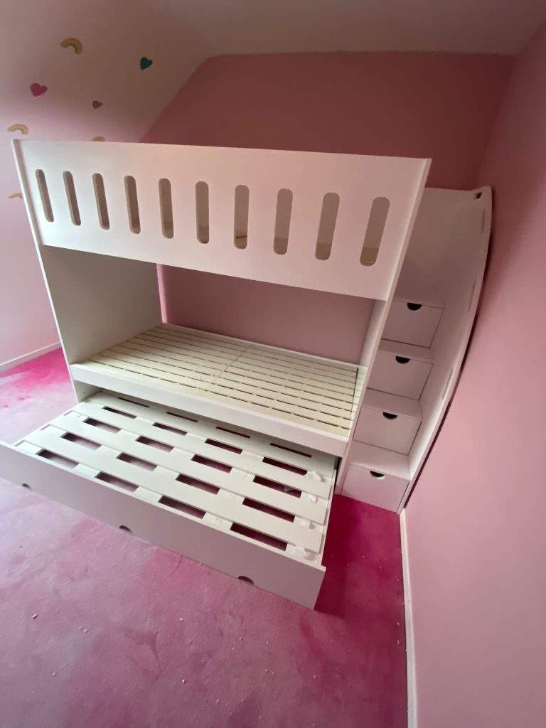 trundle bunk bed with stairs