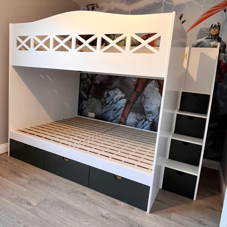 Children’s double bunk beds with storage