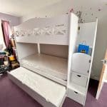 bunk bed with trundle and stairs