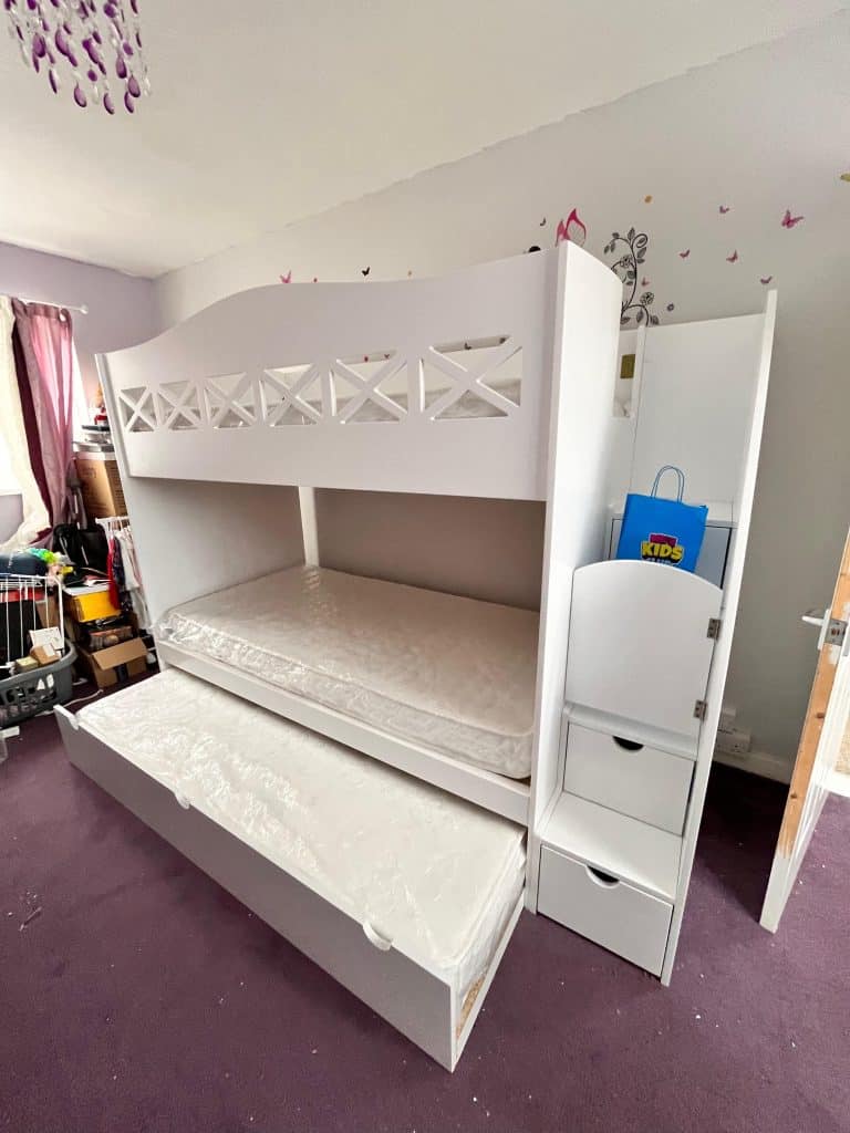 bunk bed with trundle and stairs