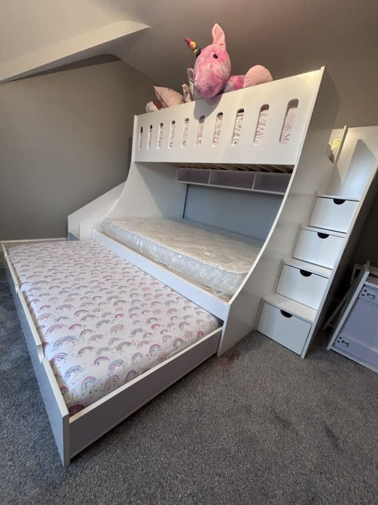 shelving under bunk bed