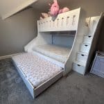 double and single bunk bed with trundle