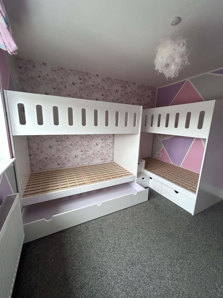 full-size triple bunk beds