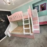 Corner bunk beds with under-bed storage