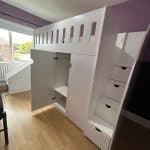 High Sleeper Bed With Drawer and Oval Cutouts