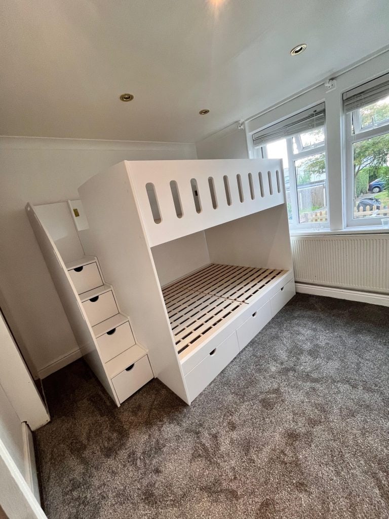Boys bunk beds with storage for small rooms