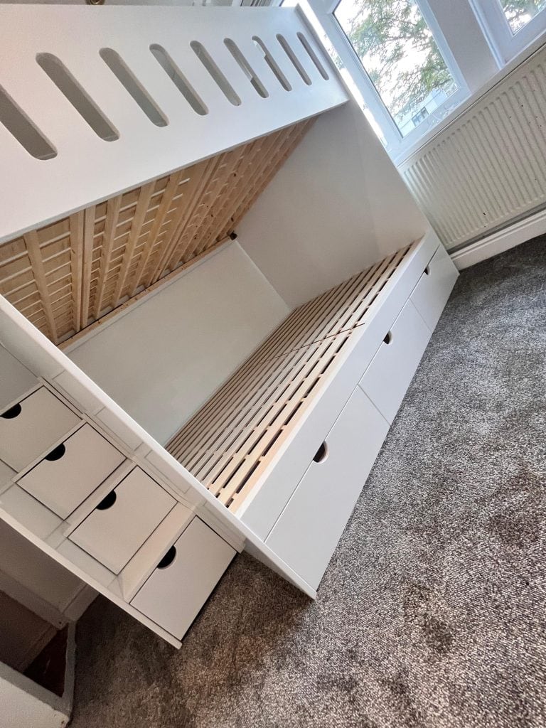 Small bunk beds for toddlers with under-bed storage