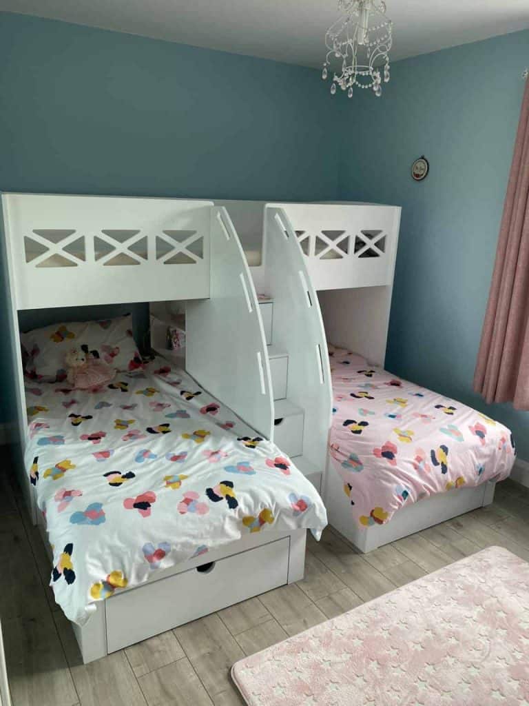 triple sleeper bunk beds with x rail
