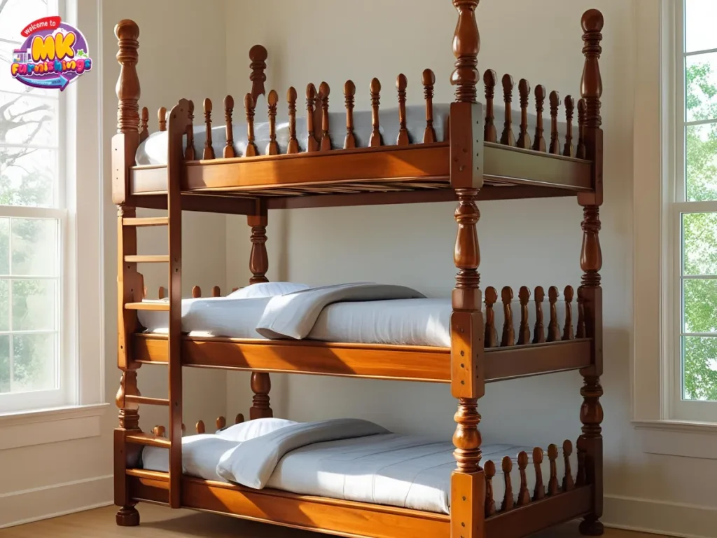 Traditional Vertical Triple Bunk Bed