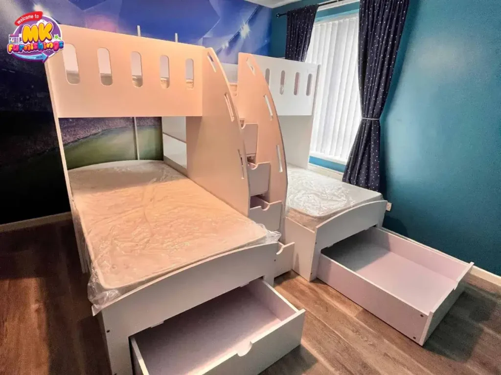 Triple Bunk with Built-In Storage Drawers