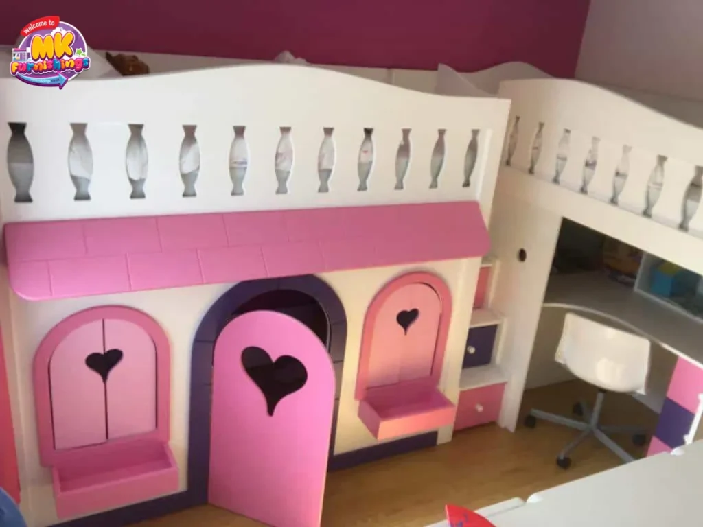 Triple Bunk with Desk Area