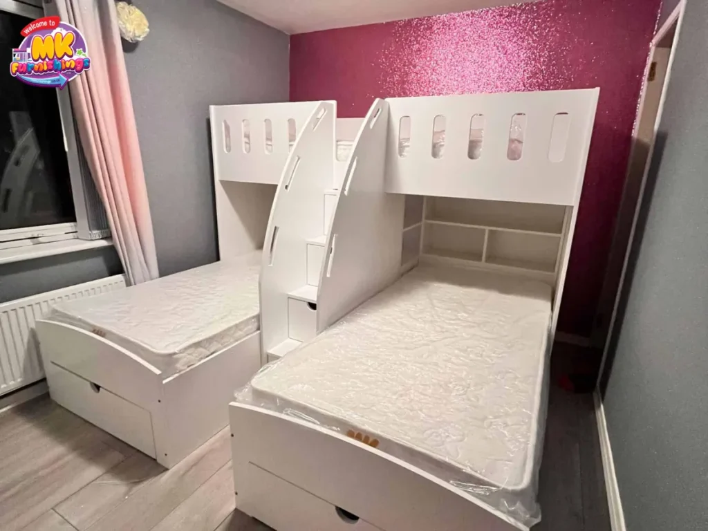 Triple Bunk with Shelving Units