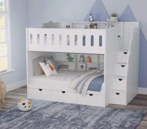 Double Bunk Bed With Shelves
