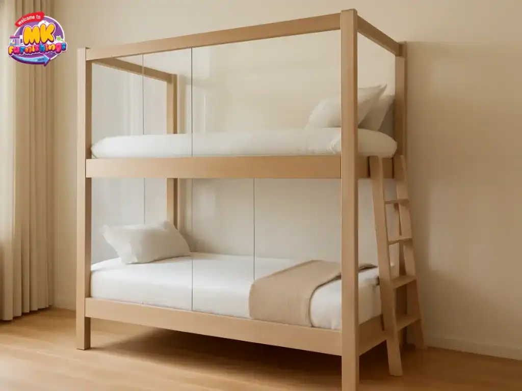 Bunk Beds with Transparent or Glass Divider Panels