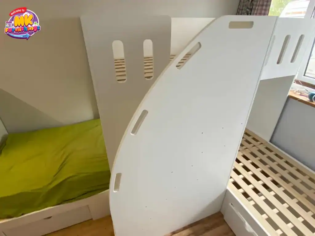 Custom-Built Split Bunk Beds with Partition Walls