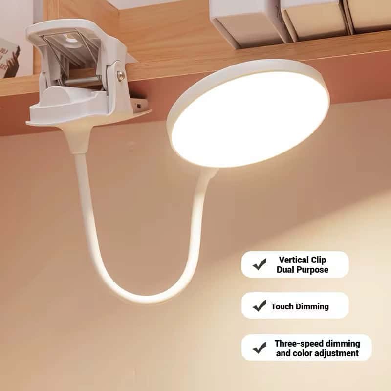 LED Clip-On Light – Rechargeable | Touch-Dim Control